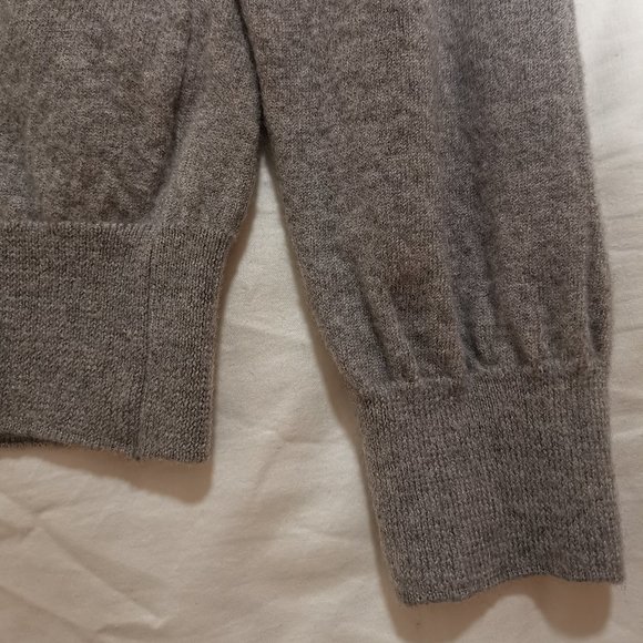 Black Brown 100% Merino Wool V-neck Sweater (Made in Italy) - Picture 4 of 6